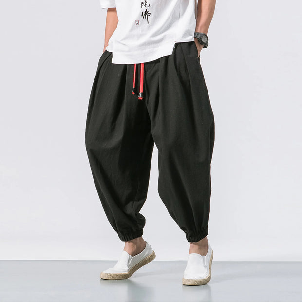 Oversize Men’s Harem Pants – Loose Fit Linen Trousers for Casual & Lounge Wear