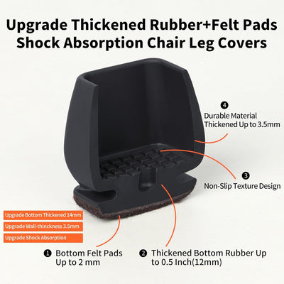 8PCS Chair Leg Floor Protector Foot Cover Diagonal with Thick Wrap Felt Pads Silicone Furniture Table Feet No Scratches for Desk-Shoppers Preferred Choice