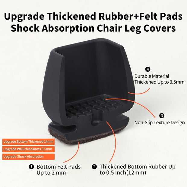 8PCS Chair Leg Floor Protector Foot Cover Diagonal with Thick Wrap Felt Pads Silicone Furniture Table Feet No Scratches for Desk-Shoppers Preferred Choice