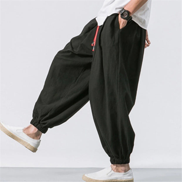 Oversize Men’s Harem Pants – Loose Fit Linen Trousers for Casual & Lounge Wear