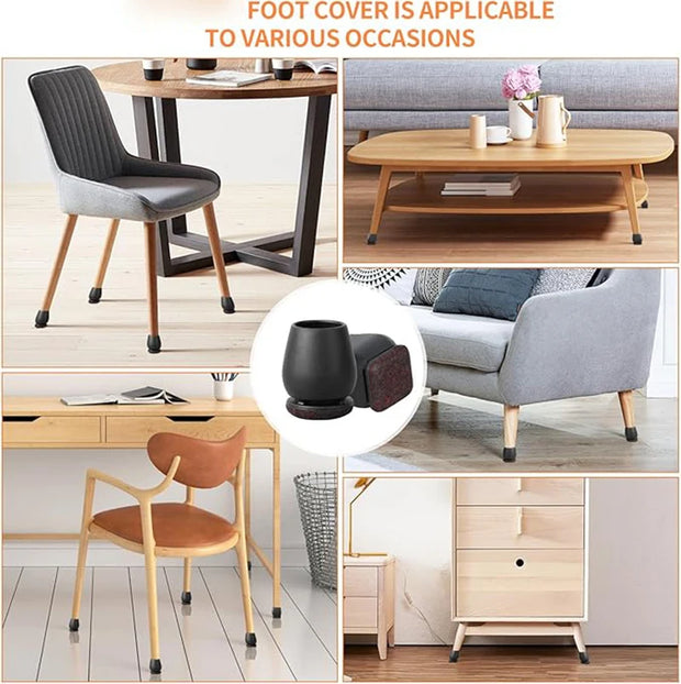 8PCS Chair Leg Floor Protector Foot Cover Diagonal with Thick Wrap Felt Pads Silicone Furniture Table Feet No Scratches for Desk-Shoppers Preferred Choice