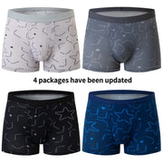 Men’s Printed Underwear 4-Pack – Comfortable Leisure Fit, Sizes S to 6XL