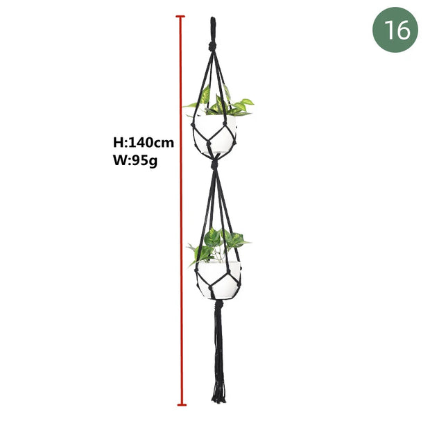 Handmade Plant Hanger Baskets Flowerpots/Hanging Balcony Decoration Knotted lifting Rope-Shoppers Preferred Choice