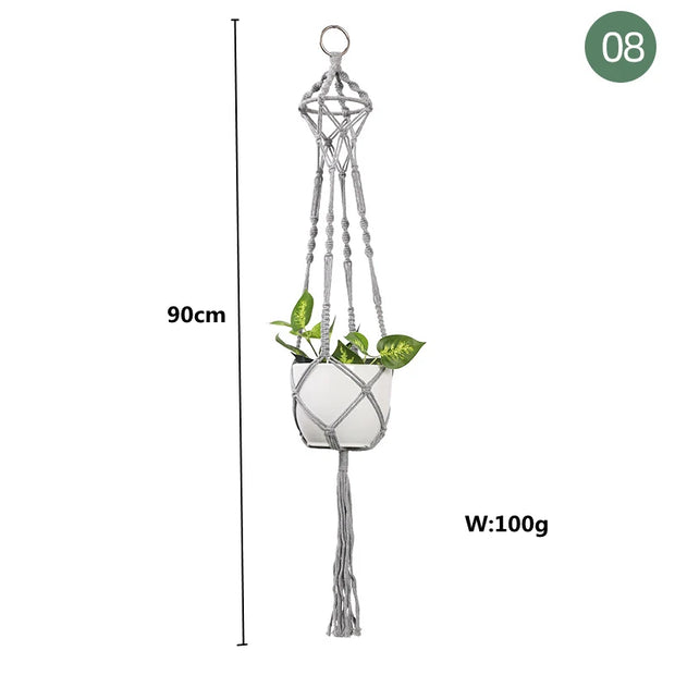 Handmade Plant Hanger Baskets Flowerpots/Hanging Balcony Decoration Knotted lifting Rope-Shoppers Preferred Choice