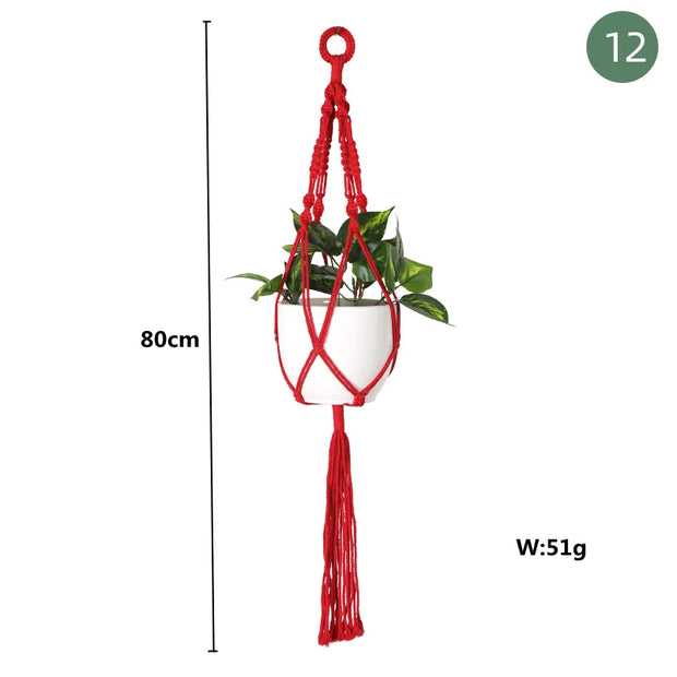 Handmade Plant Hanger Baskets Flowerpots/Hanging Balcony Decoration Knotted lifting Rope-Shoppers Preferred Choice