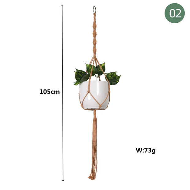 Handmade Plant Hanger Baskets Flowerpots/Hanging Balcony Decoration Knotted lifting Rope-Shoppers Preferred Choice
