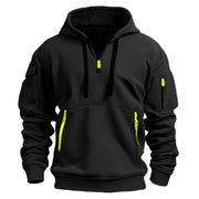 2025 Multi-Pocket Zipper Fleece Hooded Casual Shirt – Plus-Size Unisex Comfort & Practicality