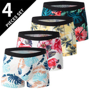 Men’s Oversized Polyester Board Shorts – 4-Pack Comfortable Boxer Underwear for All Seasons