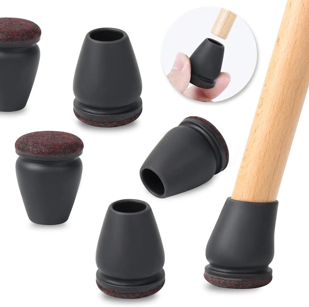 8PCS Chair Leg Floor Protector Felt Foot Cover 15° Diagonal with Thick Wrap Felt Pads Silicone Furniture Table Feet for Hardwood