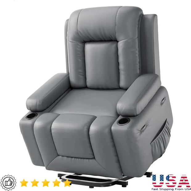 Power Lift Recliner Chair Heated Massage Function Adjustable Backrest Extendable Footrest Electric Lift Chair Elderly Mobility-Shoppers Preferred Choice