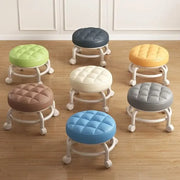 With Wheel Seat Sliding Wheel Low Stool Universal Wheel Small Stool Children Multifunctional Shoe Changing Stool Round Stool