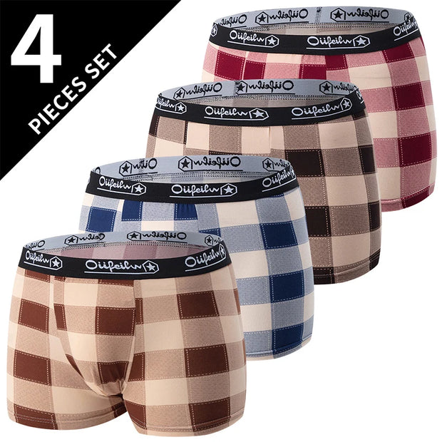 Men’s Printed Underwear 4-Pack – Comfortable Leisure Fit, Sizes S to 6XL