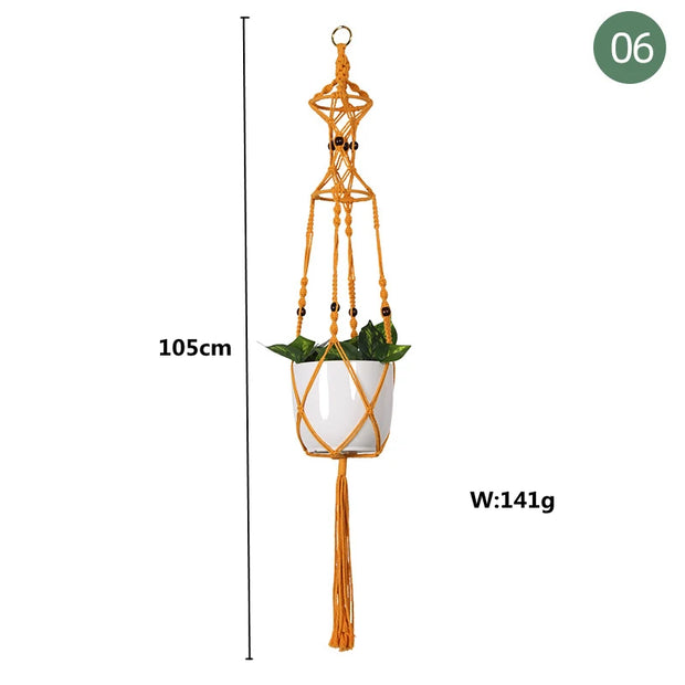 Handmade Plant Hanger Baskets Flowerpots/Hanging Balcony Decoration Knotted lifting Rope-Shoppers Preferred Choice