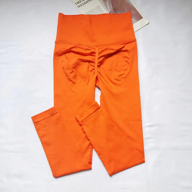 High Waist Yoga & Gym Leggings - Seamless Squat-Proof Fabric with Flattering Scrunch Butt