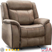 Leather Recliner Chair Manual Recliner with Massage Vibration Heat Living Room Bedroom Theater Easy Assembly 300lbs Capacity-Shoppers Preferred Choice