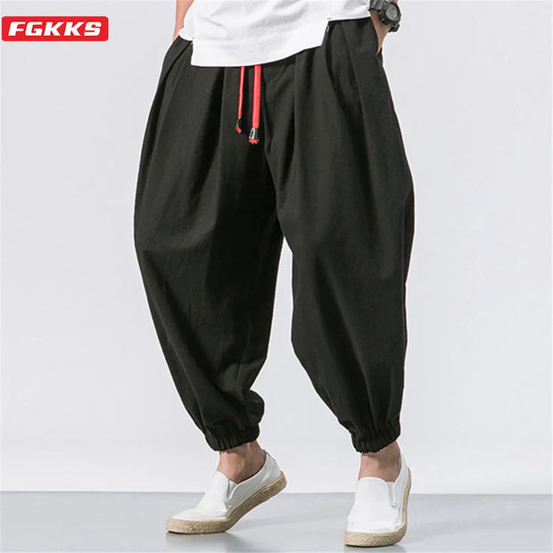 Oversize Men’s Harem Pants – Loose Fit Linen Trousers for Casual & Lounge Wear