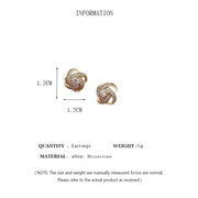 New Exquisite Shiny Zircon Heart Flower Earrings Korean Elegant Square Geometric Crystal Earrings for Women Fashion Jewelry Gift