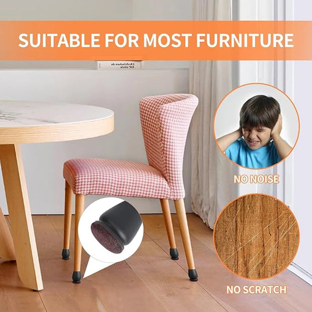 8PCS Chair Leg Floor Protector Foot Cover Diagonal with Thick Wrap Felt Pads Silicone Furniture Table Feet No Scratches for Desk-Shoppers Preferred Choice