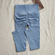 Women Seamless Slim Tights High Waist Solid Leggings Fitness Yoga Elastic Leggings Push Up Butt Knit Fashion Gym Workout Pants