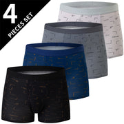 Men’s Oversized Polyester Board Shorts – 4-Pack Comfortable Boxer Underwear for All Seasons