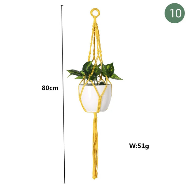 Handmade Plant Hanger Baskets Flowerpots/Hanging Balcony Decoration Knotted lifting Rope-Shoppers Preferred Choice