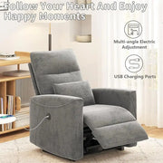 Power Recliner Chair Adjustable Reclining Sofa Lumbar Support USB Charging Portable Living Room Theater Lounge Seat-Shoppers Preferred Choice