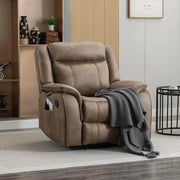 Leather Recliner Chair Manual Recliner with Massage Vibration Heat Living Room Bedroom Theater Easy Assembly 300lbs Capacity-Shoppers Preferred Choice