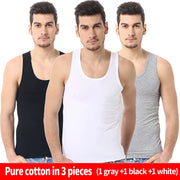 2025 New Men's summer lightweight cotton tight vest, casual family pajamas, outdoor tight top, breathable quick-drying vest