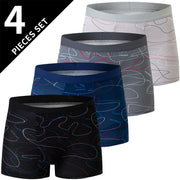 Men’s Oversized Polyester Board Shorts – 4-Pack Comfortable Boxer Underwear for All Seasons
