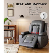 Power Lift Recliner Chair Heated Massage Function Adjustable Backrest Extendable Footrest Electric Lift Chair Elderly Mobility-Shoppers Preferred Choice