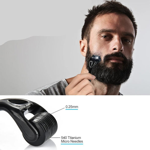 Beard Growth Kit Barber Hair Growth Enhancer Set Oil Serum Nourishing Essential Facial Care Kit Men Titanium Roller Balm Comb