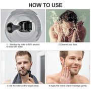 Beard Growth Kit Barber Hair Growth Enhancer Set Oil Serum Nourishing Essential Facial Care Kit Men Titanium Roller Balm Comb