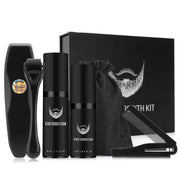 Beard Growth Kit Barber Hair Growth Enhancer Set Oil Serum Nourishing Essential Facial Care Kit Men Titanium Roller Balm Comb