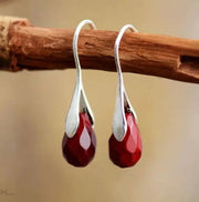 Bohemian Red Jasper Drop Earrings – Genuine Semi-Precious Stone Jewelry