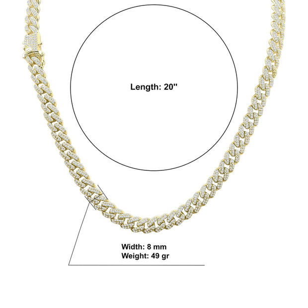 CAMEO: Exquisite Cubic Zirconia Cubano Chain Necklace