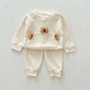 Cozy Teddy Toys Two-Piece Set for Babies &amp; Toddlers - Casual Waffle Knit Pullover & Pants