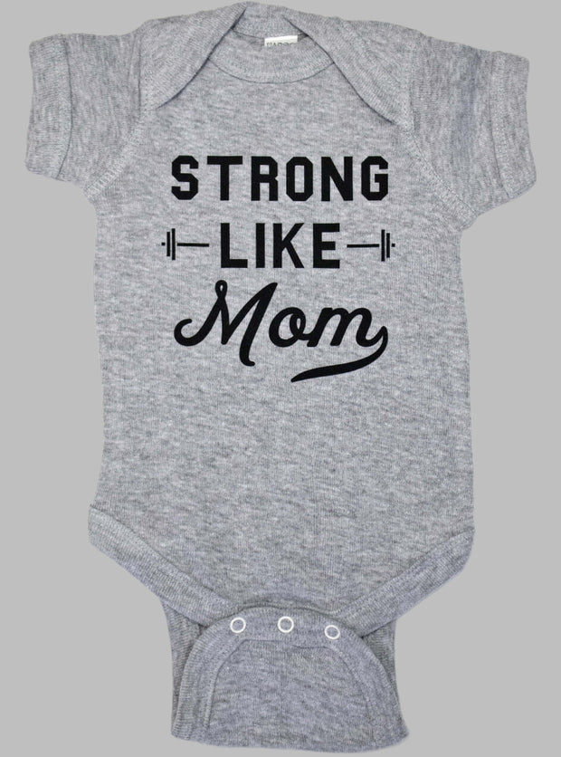 Cute "Strong Like Mom" Baby Onesie - Soft & Stylish