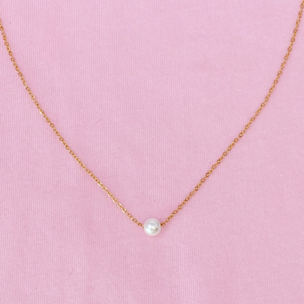 Dainty Single Pearl Necklace