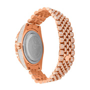 Elevate Your Style with the Stainless Steel Rose Gold 2-Tone Icy Luxury Watch!