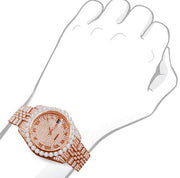 Elevate Your Style with the Stainless Steel Rose Gold 2-Tone Icy Luxury Watch!