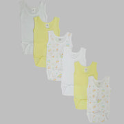 Girls’ Sleeveless Variety Print Cotton Tank Top Bodysuits – 6-Pack