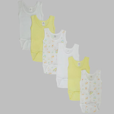 Girls’ Sleeveless Variety Print Cotton Tank Top Bodysuits – 6-Pack