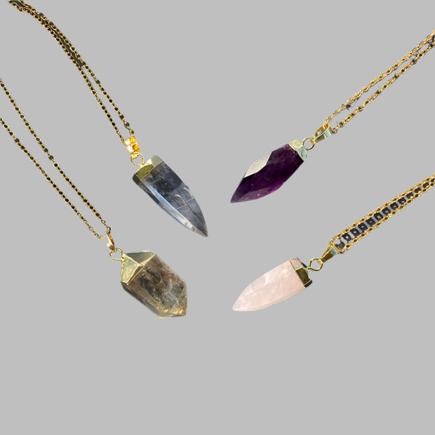 Glow Necklace - Crystal Quartz / Rose Quartz / Amethyst