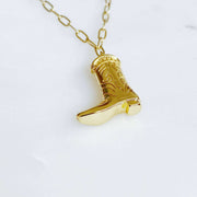 Golden Cowgirl Boot Necklace – Western Charm with a Modern Twist