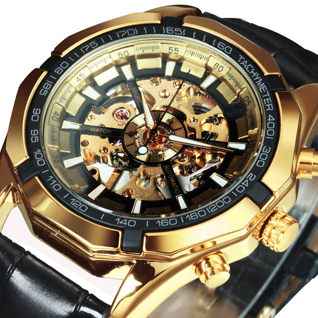 Golden Mechanic Luxury Aviator Men’s Watch