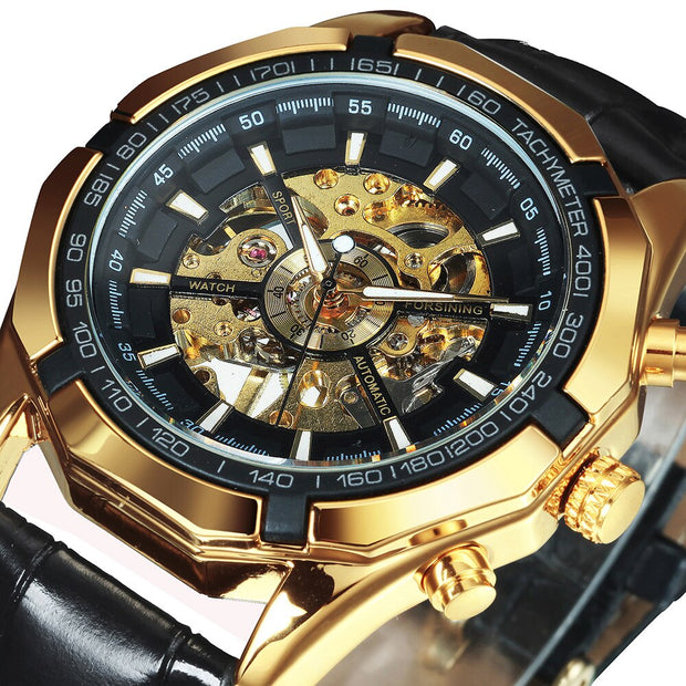 Golden Mechanic Luxury Aviator Men’s Watch