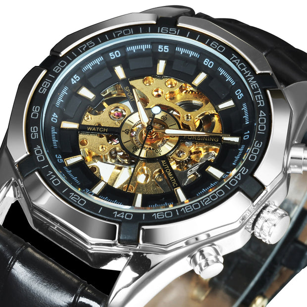 Golden Mechanic Luxury Aviator Men’s Watch