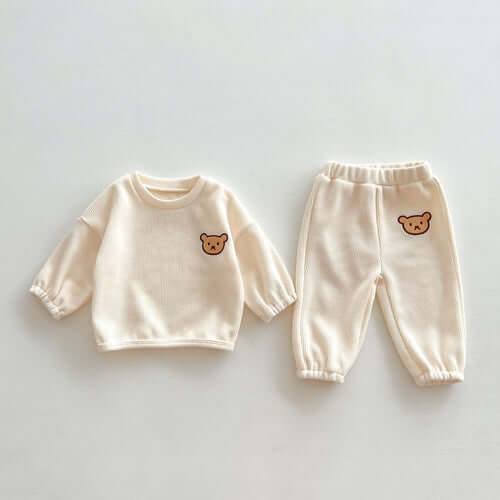 Infant Baby Unisex Bear Head Long-Sleeved Combo Pants Set