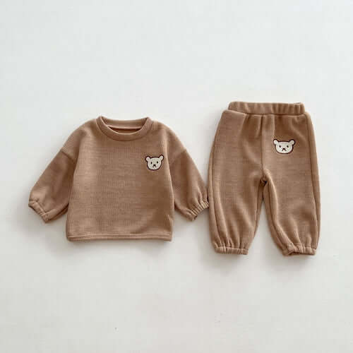 Infant Baby Unisex Bear Head Long-Sleeved Combo Pants Set