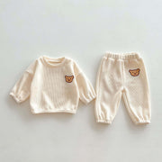 Infant Baby Unisex Bear Head Long-Sleeved Combo Pants Set